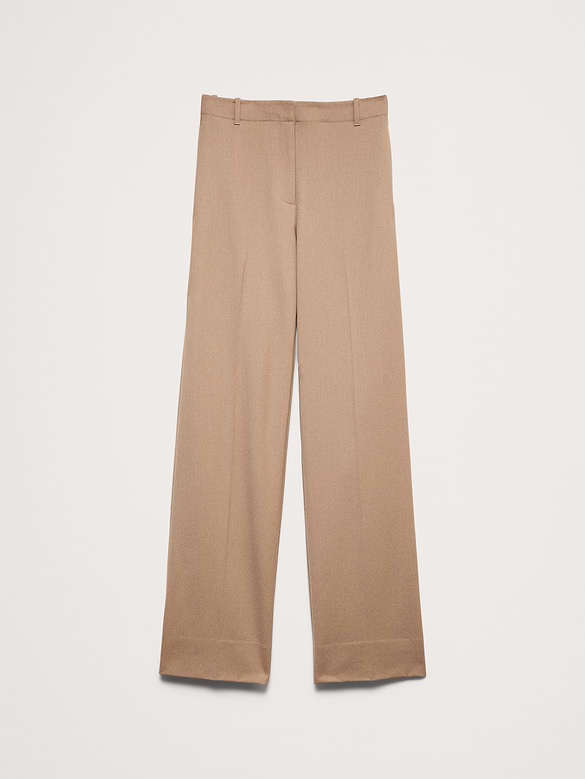Ultra High-Rise Modern Straight Italian Lightweight Wool Pant