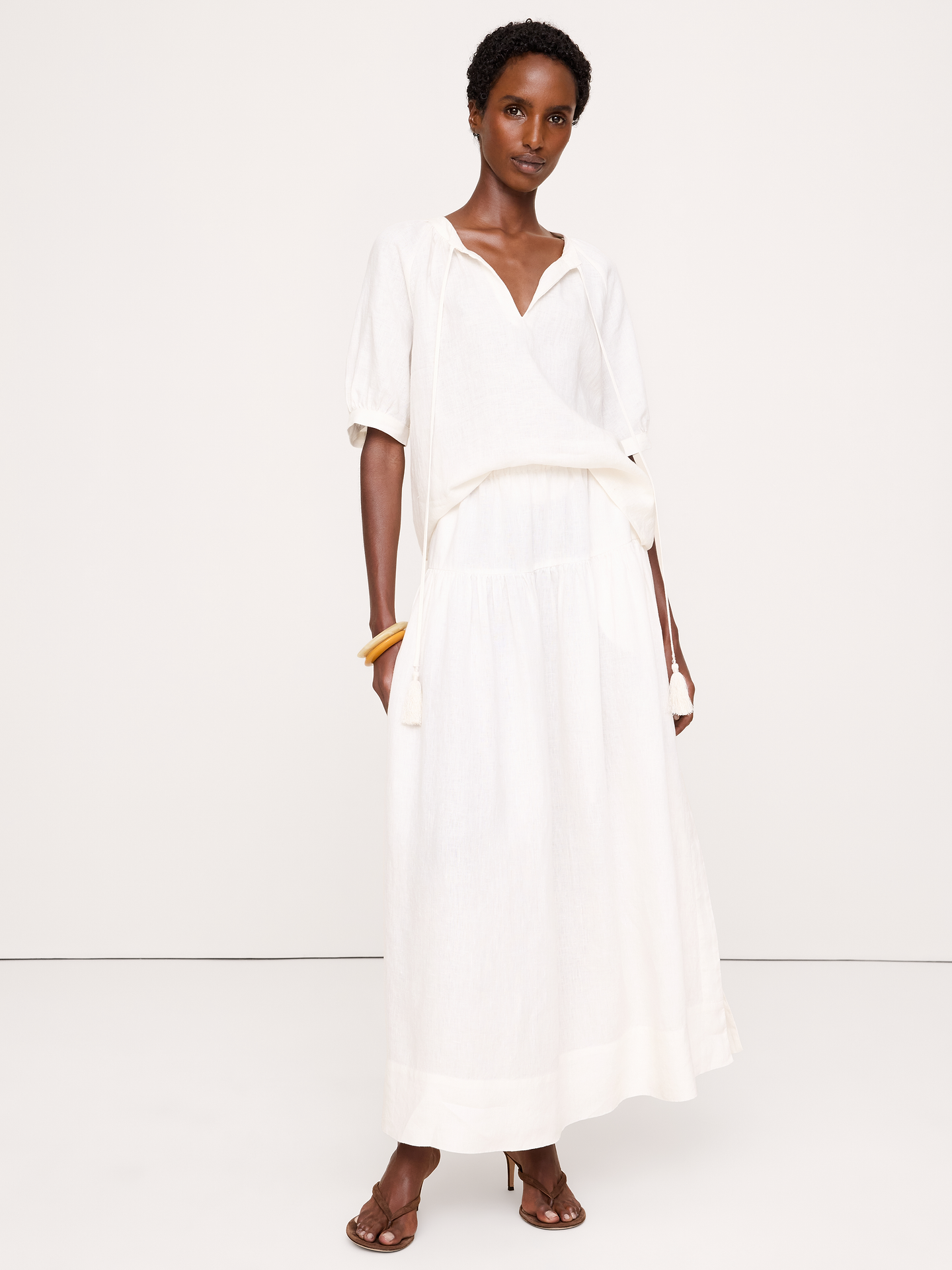 Image number 6 showing, Linen Tassel-Tie Top
