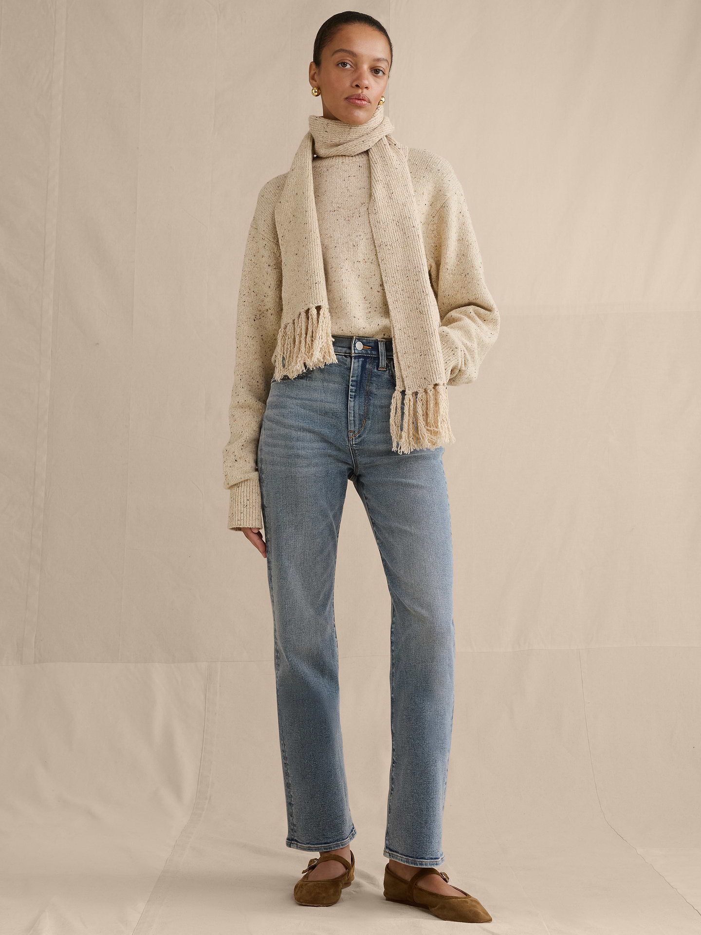 L'image numéro 1 présente Jean évasé à taille haute