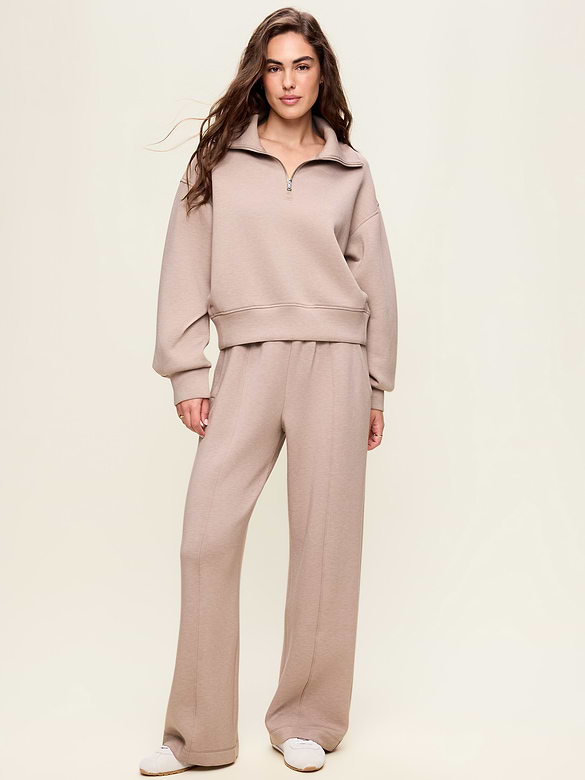 High-Waisted Bounce Fleece Wide-Leg Sweatpants