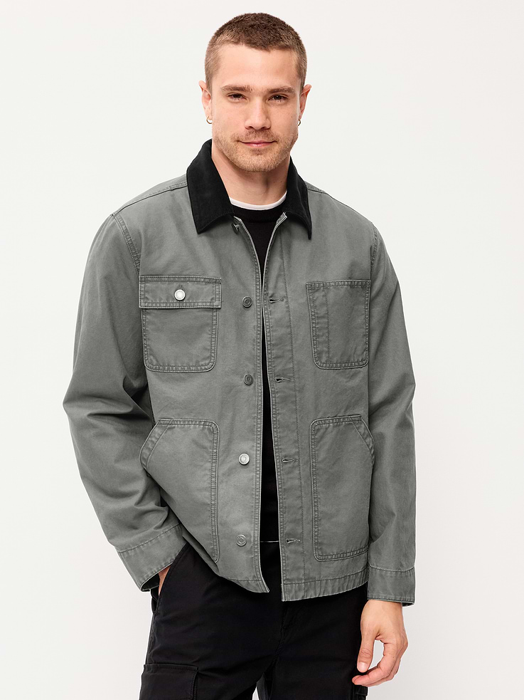 Image number 1 showing, Loose Canvas Workwear Jacket
