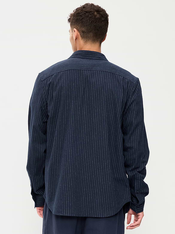 Relaxed Long-Sleeve Flannel Pocket Shirt