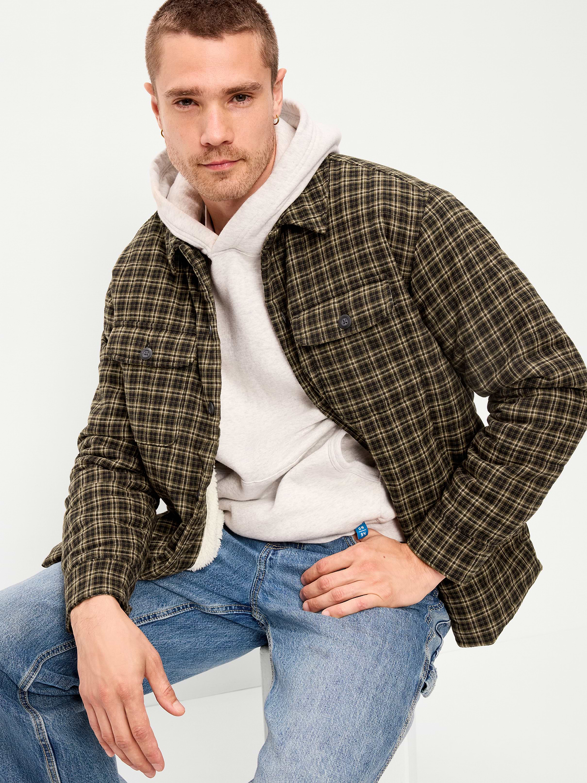 L'image numéro 3 présente Veste-chemise en flanelle à carreaux