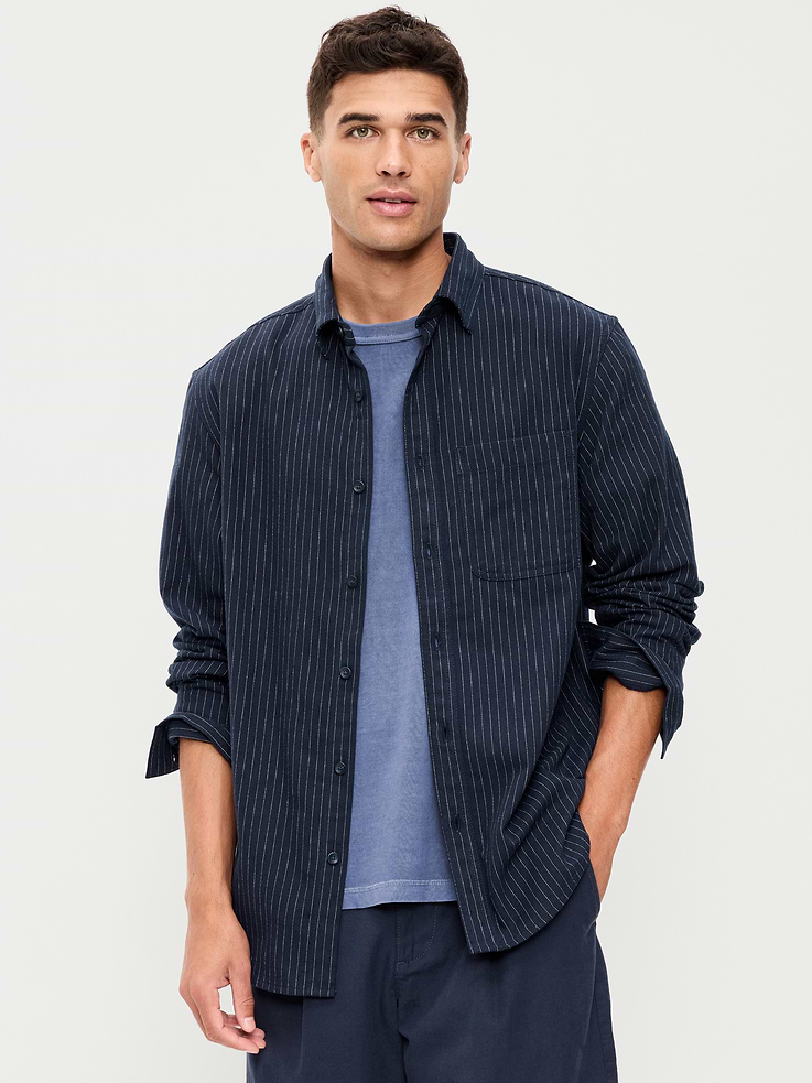 Image number 1 showing, Relaxed Long-Sleeve Flannel Pocket Shirt