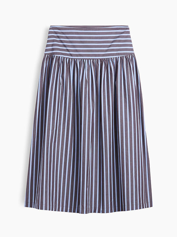 Poplin Drop-Waist Maxi Skirt