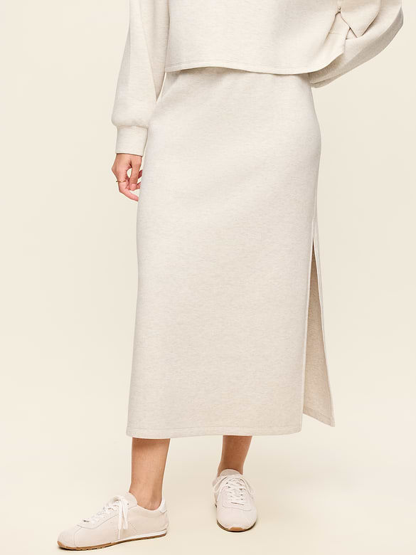 High-Waisted Bounce Fleece Maxi Skirt