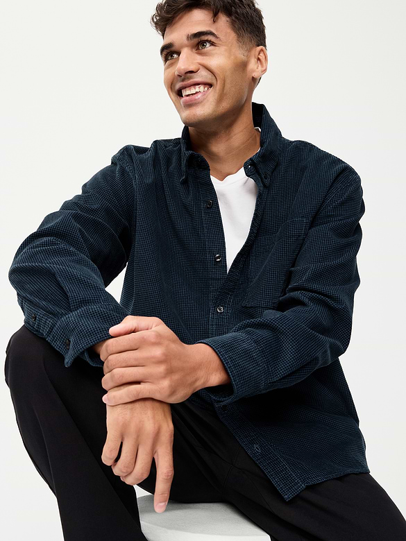 Loose Fit Long-Sleeve Corduroy Shirt