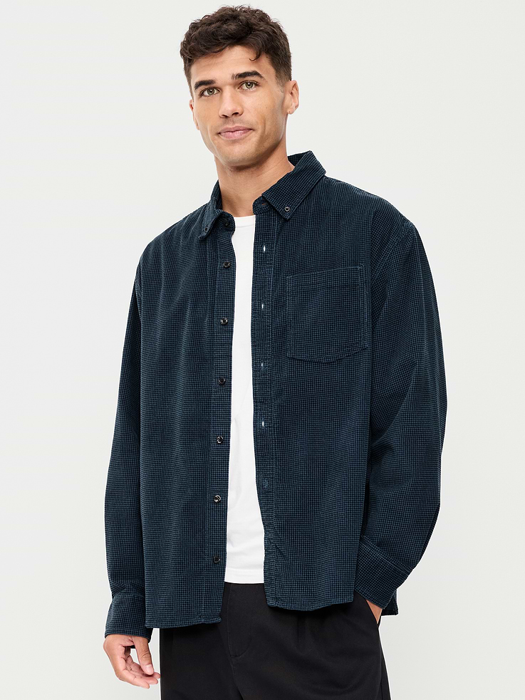 Image number 1 showing, Loose Fit Long-Sleeve Corduroy Shirt