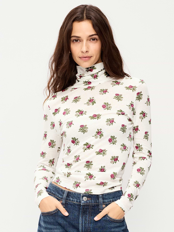 Image number 1 showing, Slim-Fit Printed Turtleneck
