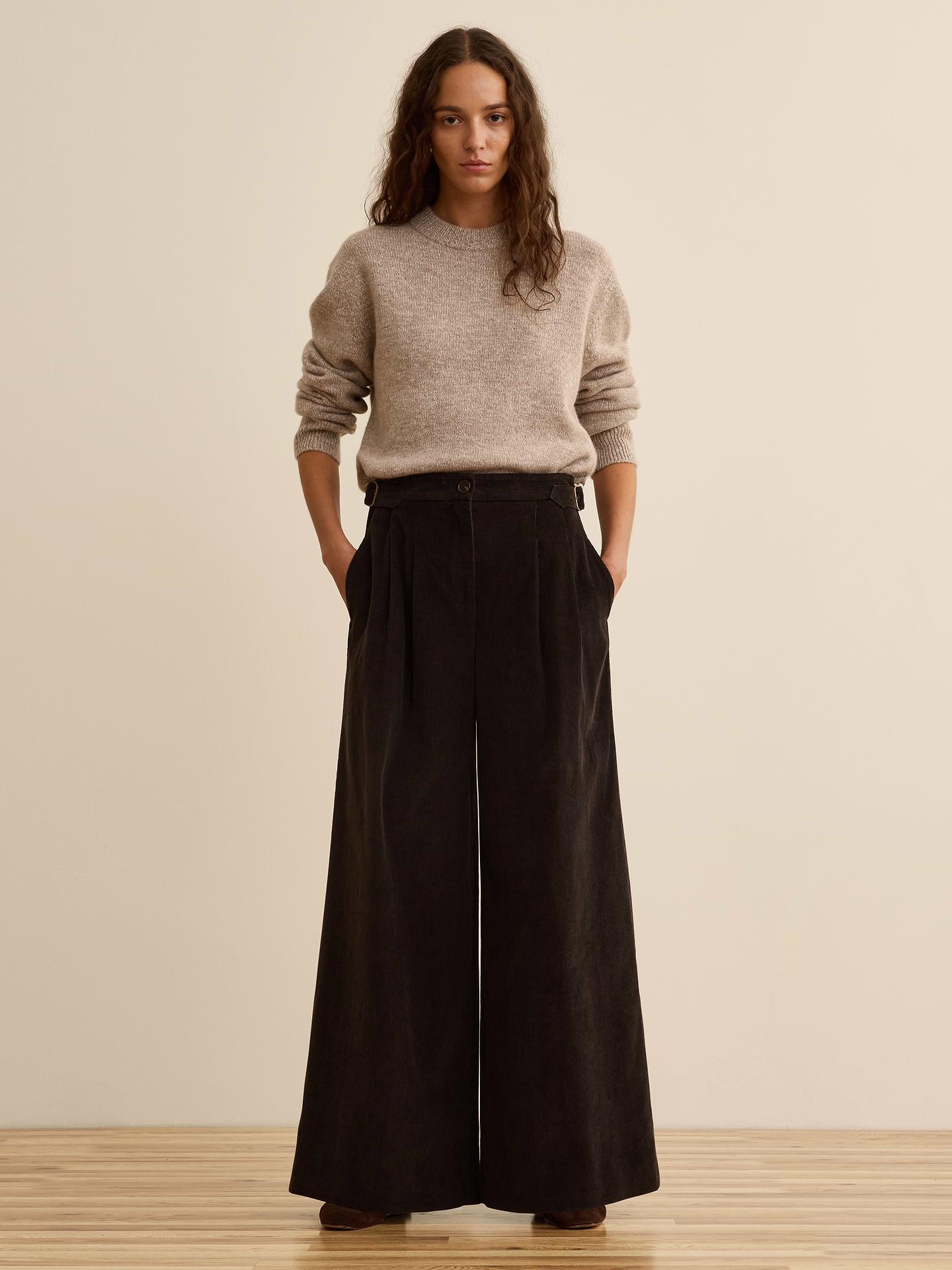 Image number 1 showing, Banana Republic x La Ligne | The Wide-Leg Cotton Corduroy Pant