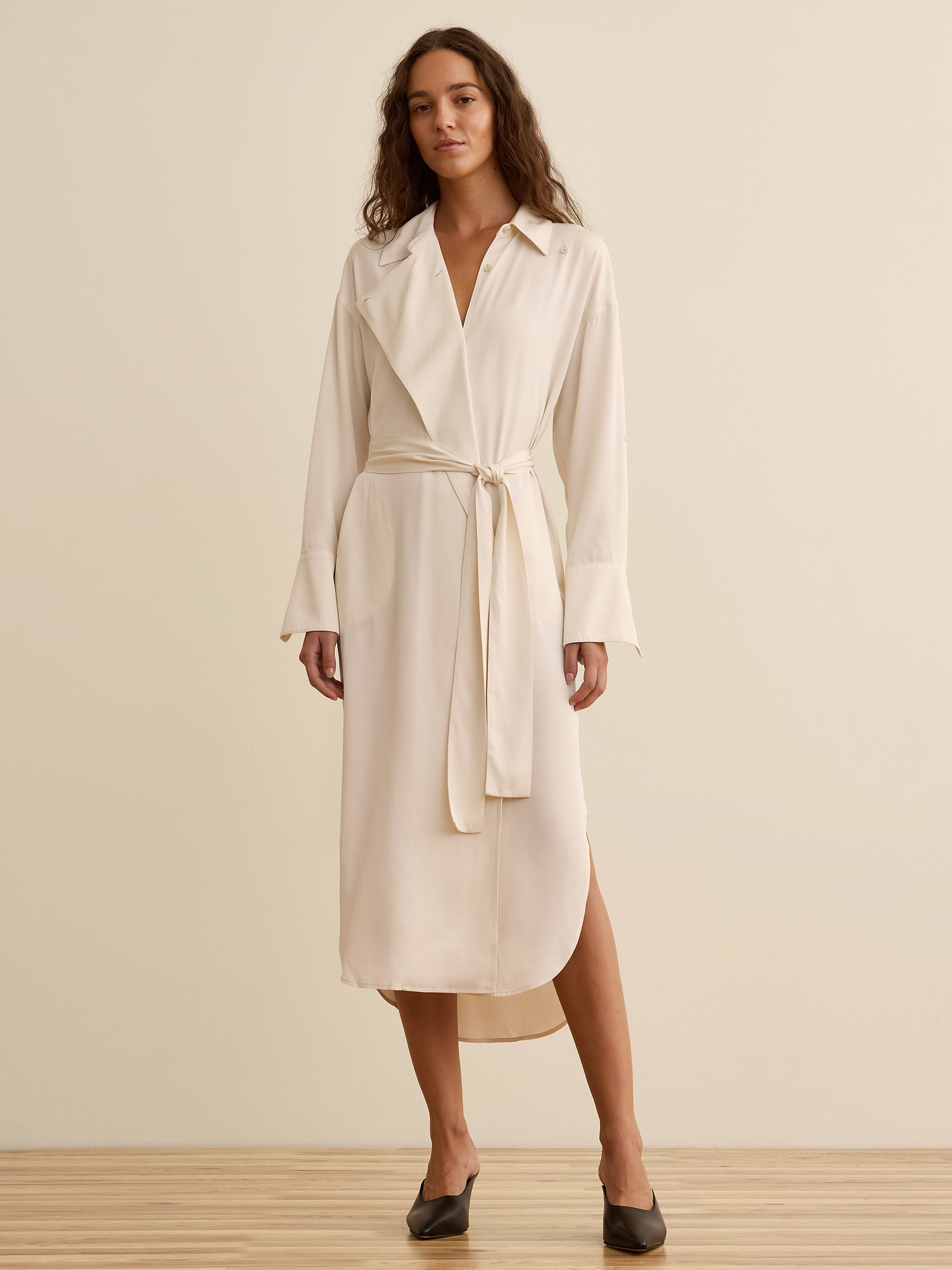 Image number 1 showing, Banana Republic x La Ligne | The Viscose Midi Shirt Dress