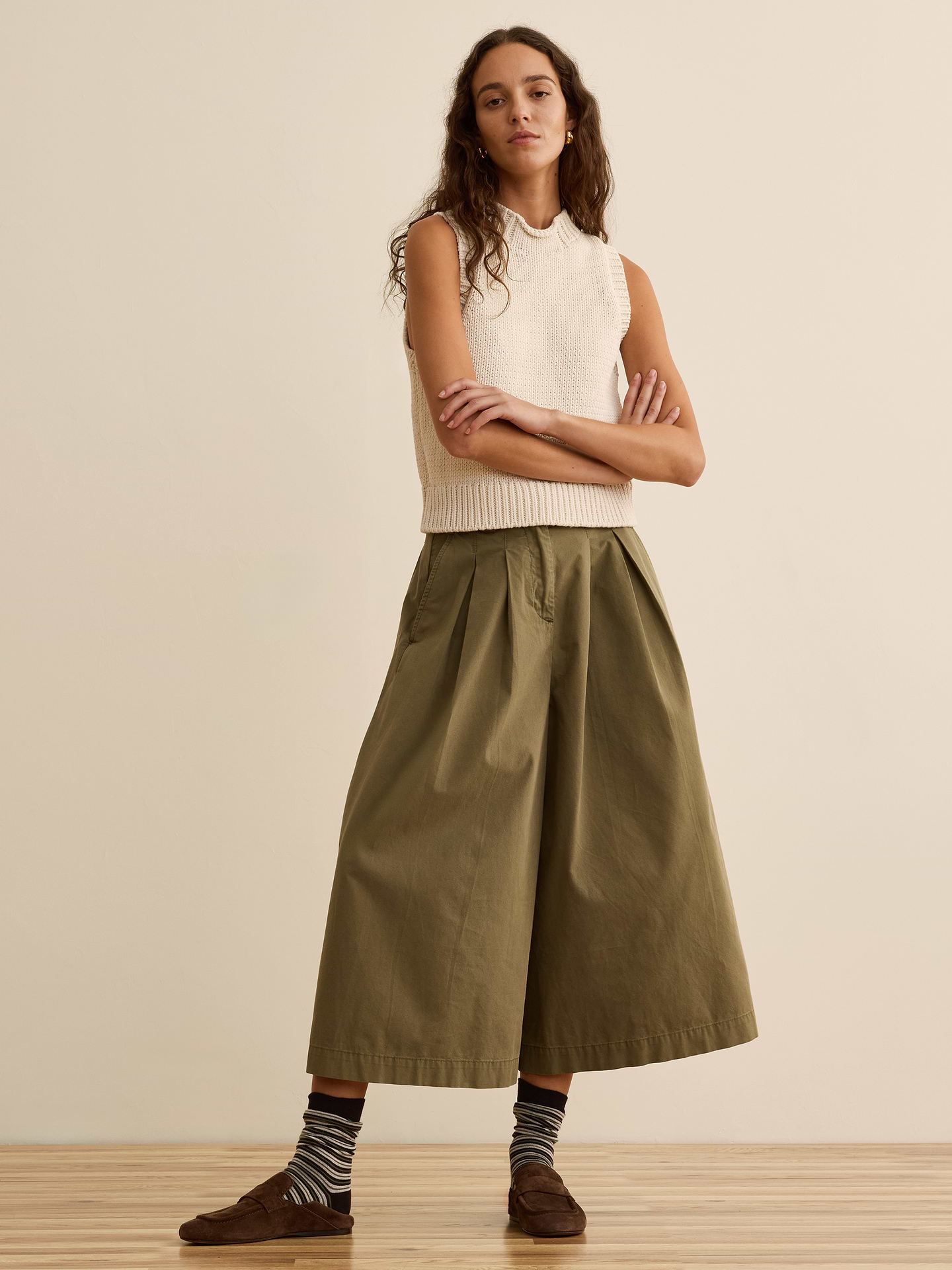 Image number 1 showing, Banana Republic x La Ligne | The High-Rise Cotton Culotte