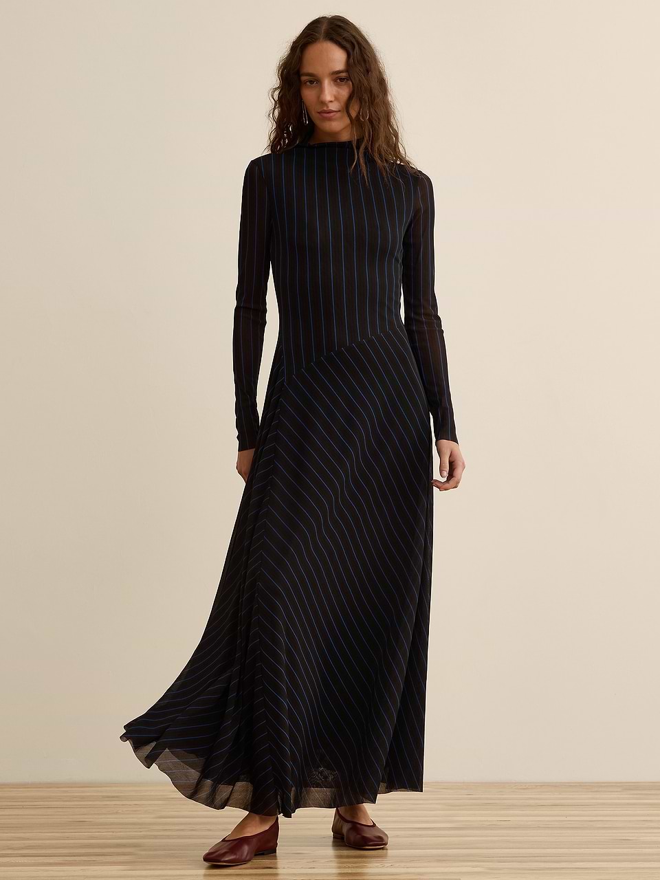banana republic dress black x La Ligne | The Mesh Maxi Midi dress