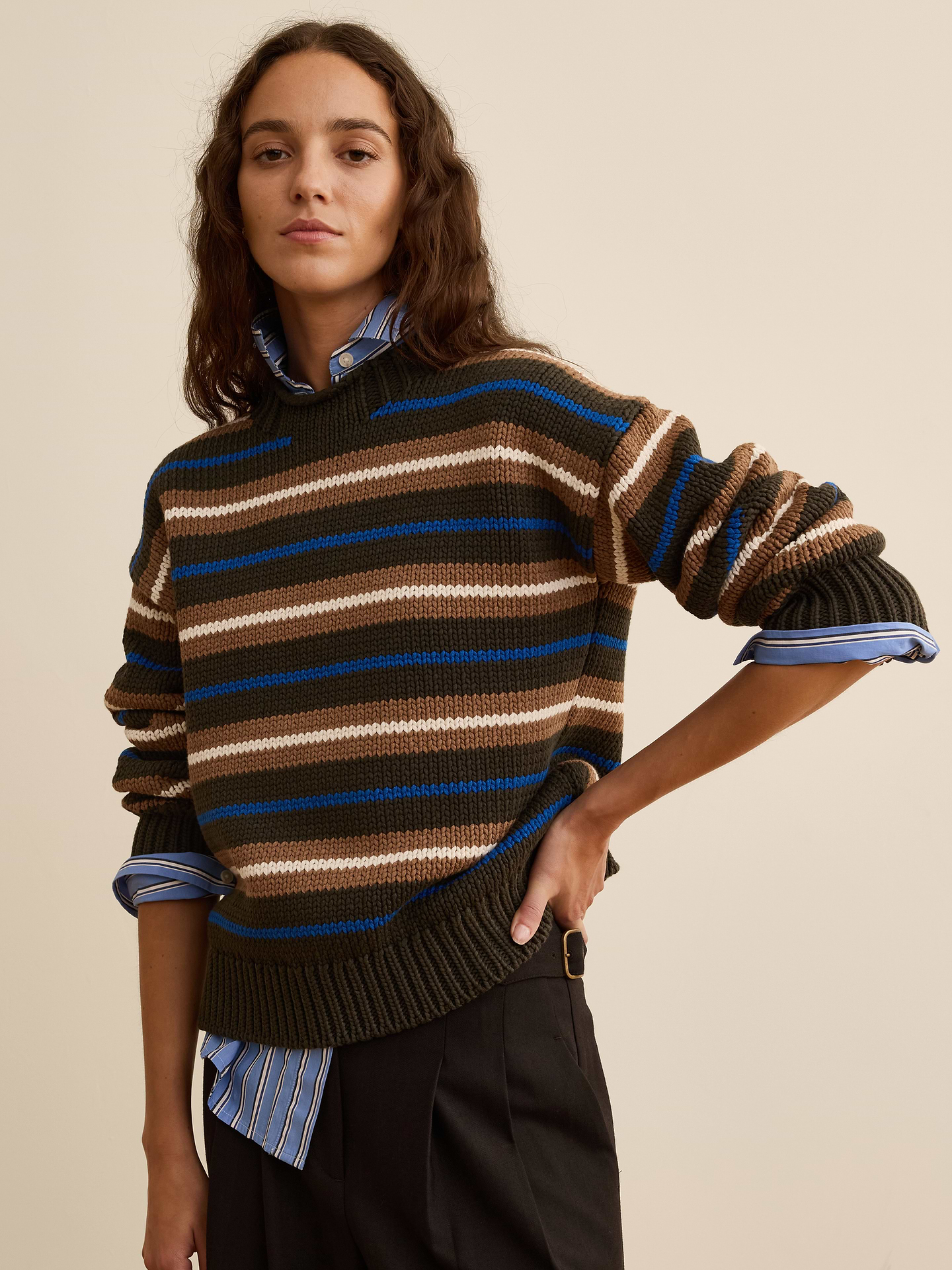 Image number 1 showing, Banana Republic x La Ligne | The Cotton Crew-Neck Sweater