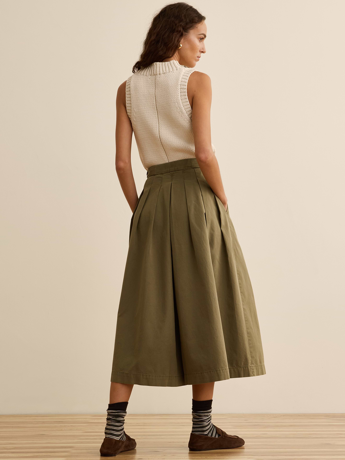 Image number 2 showing, Banana Republic x La Ligne | The High-Rise Cotton Culotte