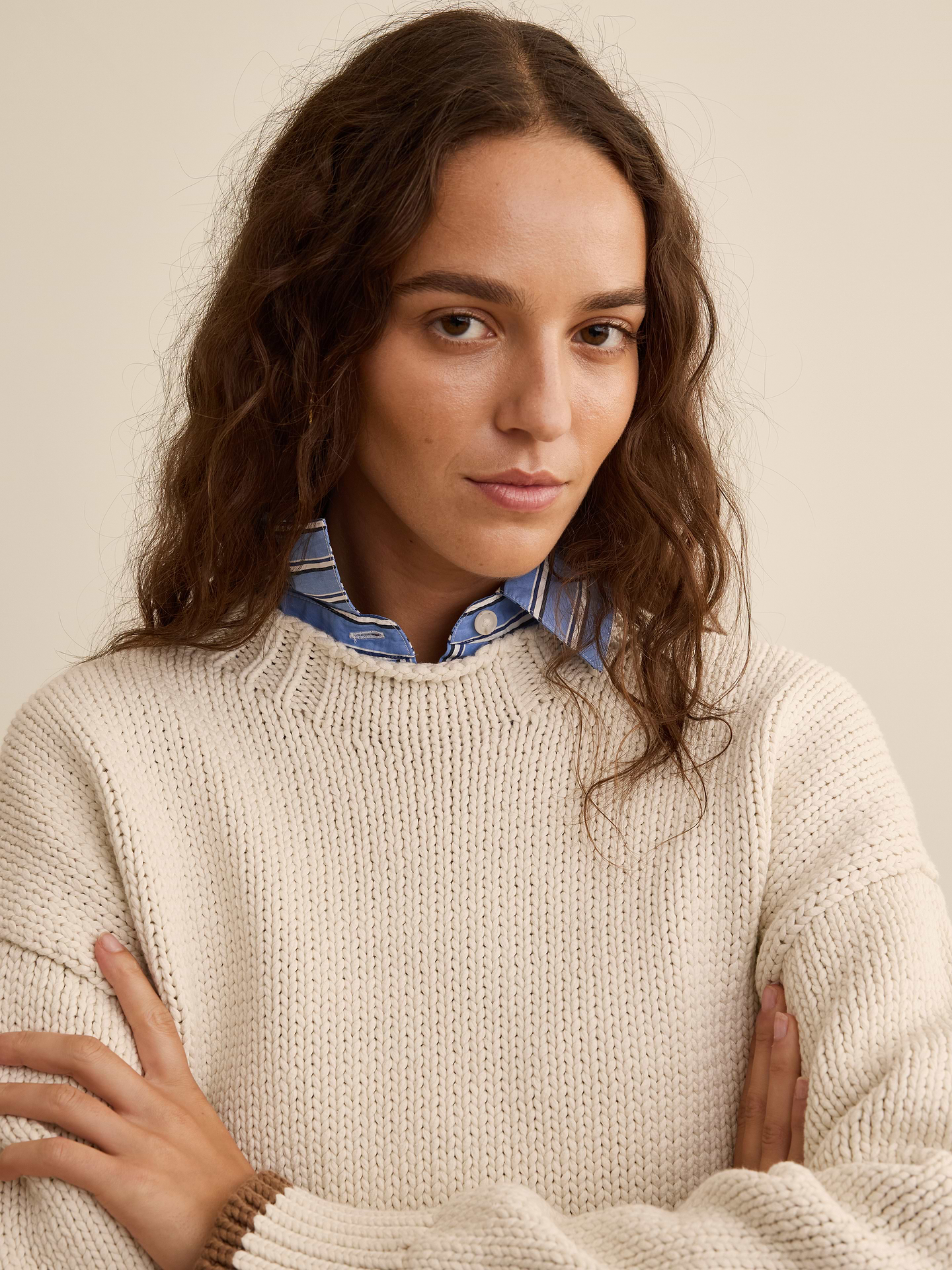 Image number 3 showing, Banana Republic x La Ligne | The Cotton Crew-Neck Sweater