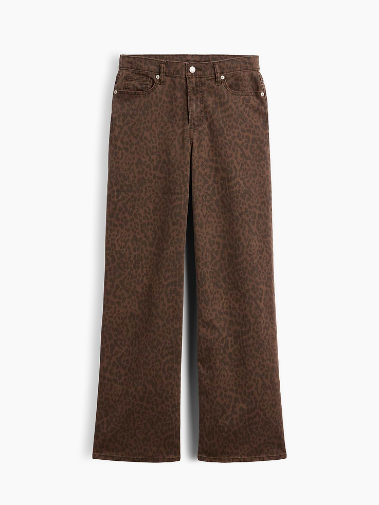 Image number 5 showing, Mid Rise Print Wide-Leg Jeans