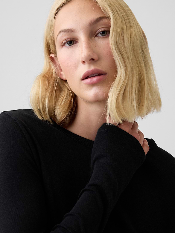 Modern Ribbed Crewneck T-Shirt