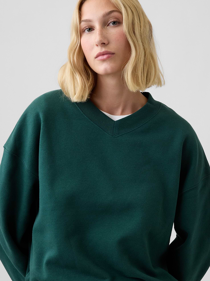 Image number 4 showing, Oversized Wedge V-Neck Sweatshirt