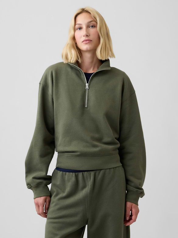 Relaxed Fleece Half-Zip Sweatshirt