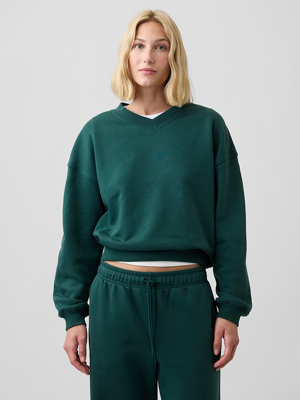 Oversized Wedge V-Neck Sweatshirt