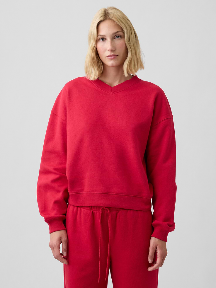 Image number 1 showing, Oversized Wedge V-Neck Sweatshirt