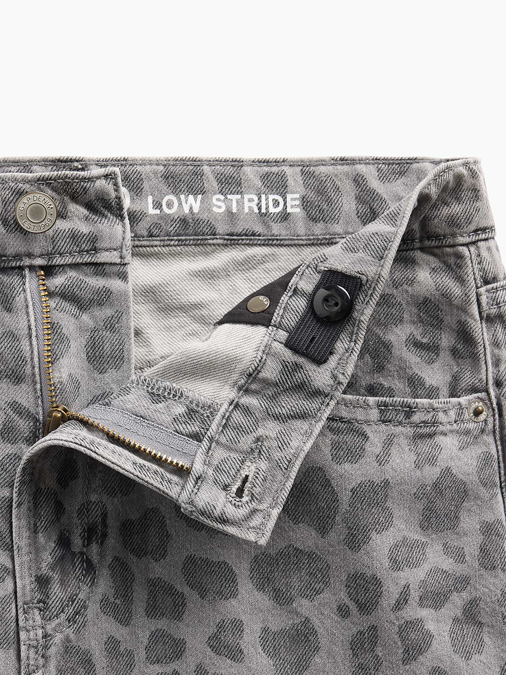 Image number 4 showing, Kids Low Rise Stride Leopard Wide-Leg Jeans