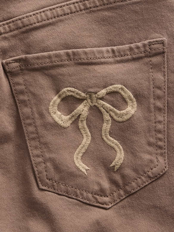Kids Low Rise Stride Bow Pocket Wide-Leg Jeans