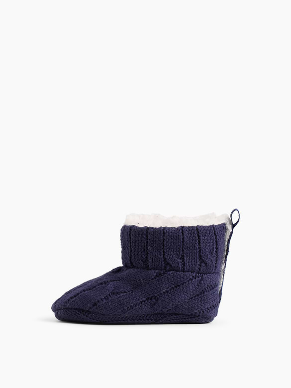 Baby Sherpa-Lined Sweater Booties