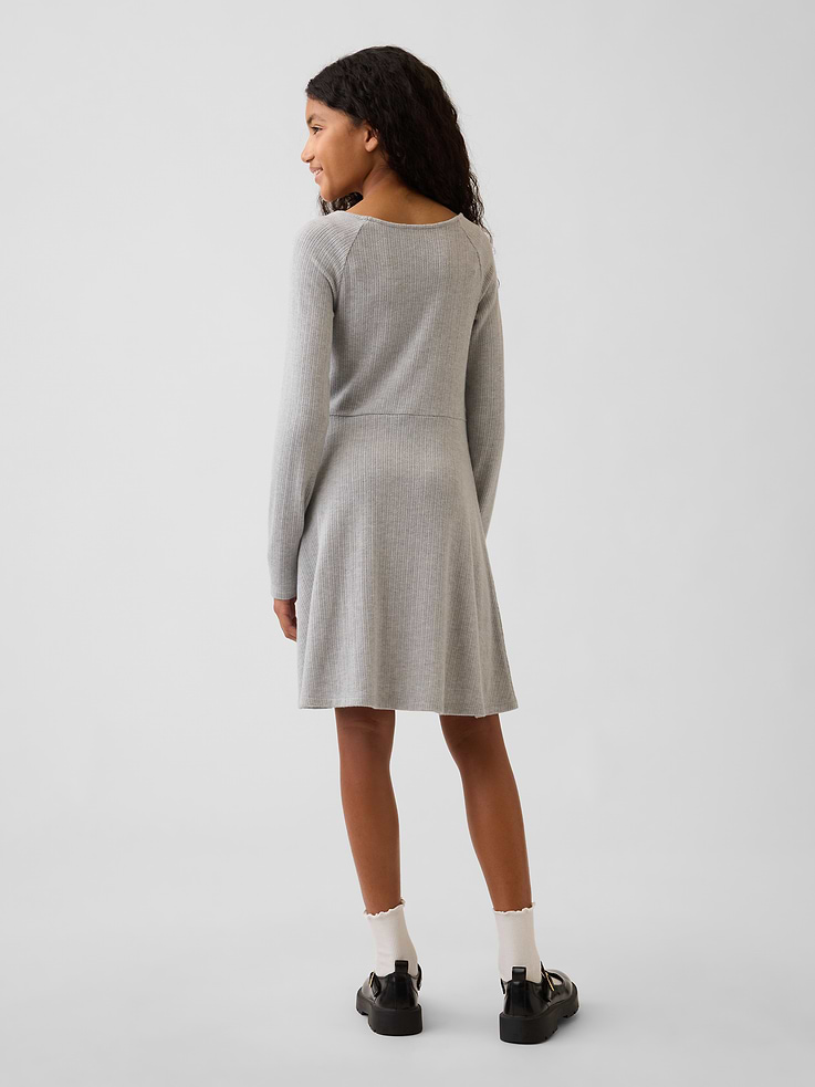Image 3 de 5, Robe côtelée en tricot pointelle pour Enfant