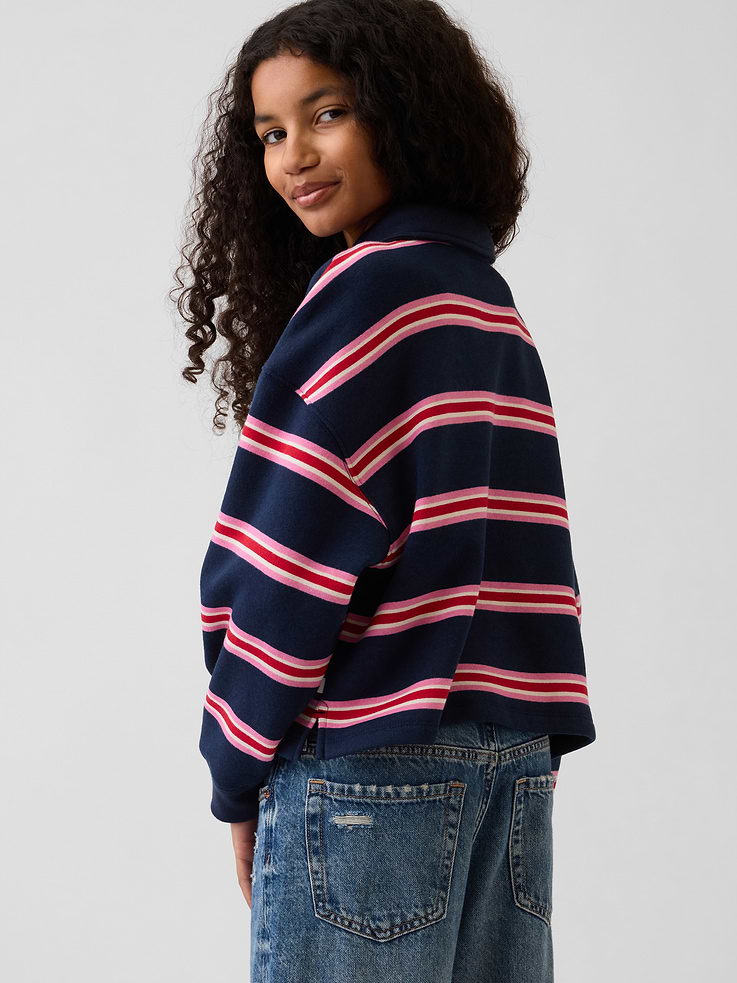 Image 4 of 6, Kids Oversized Boxy Polo Sweatshirt