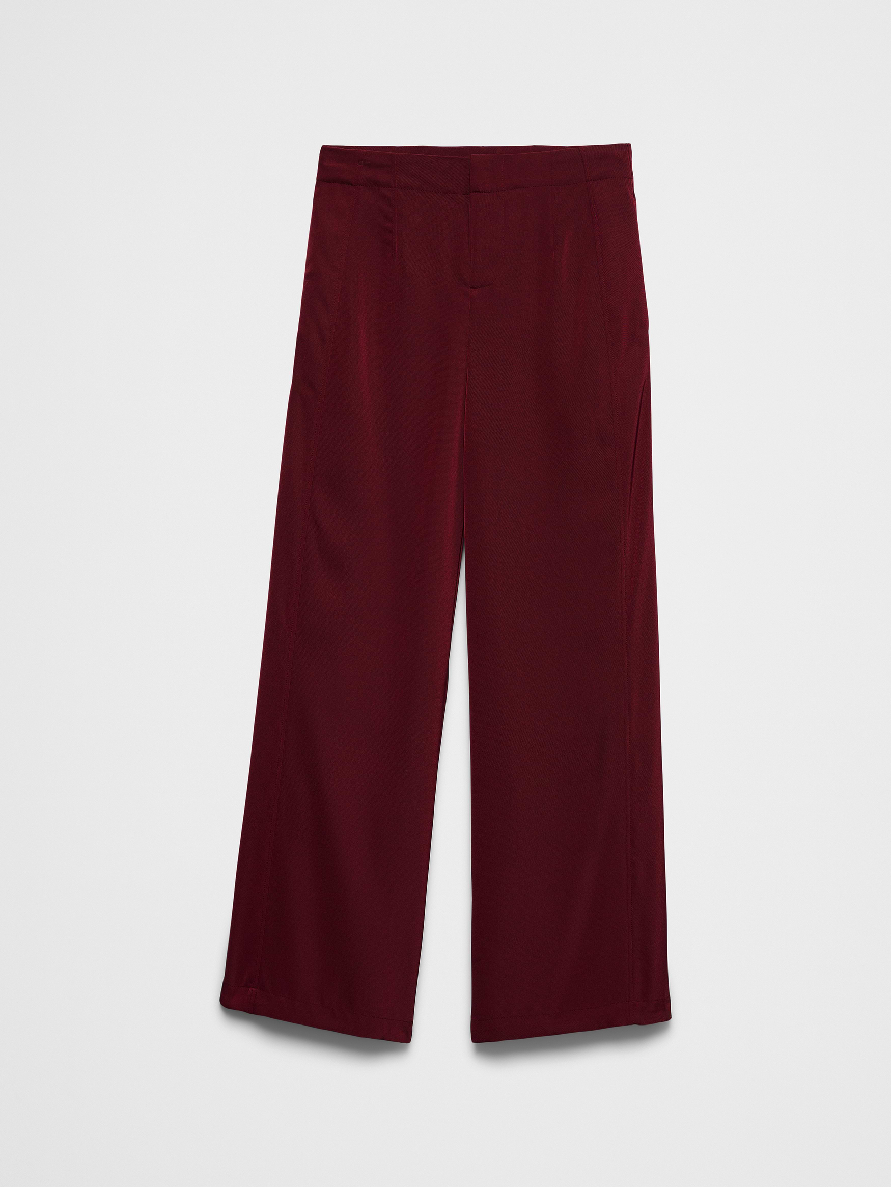 Image number 4 showing, Wide-Leg High-Rise Sheen Twill Trouser