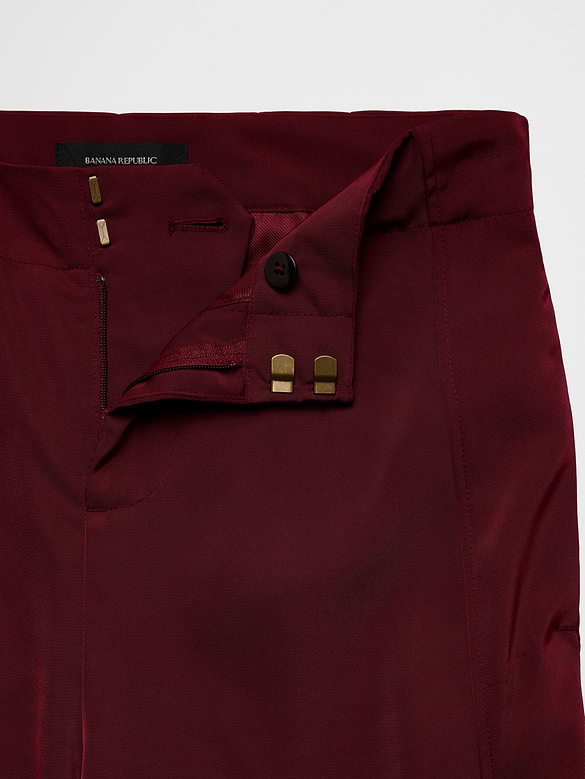 Wide-Leg High-Rise Sheen Twill Trouser