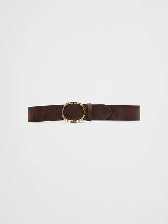 Wide Vegan Oval Buckle Belt