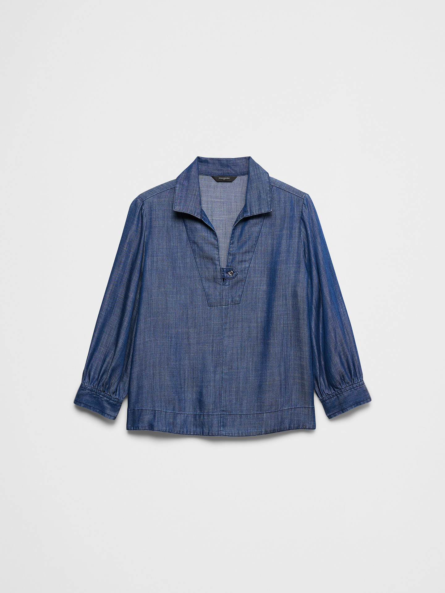 Image number 4 showing, Denim Collared Tab Pullover Top