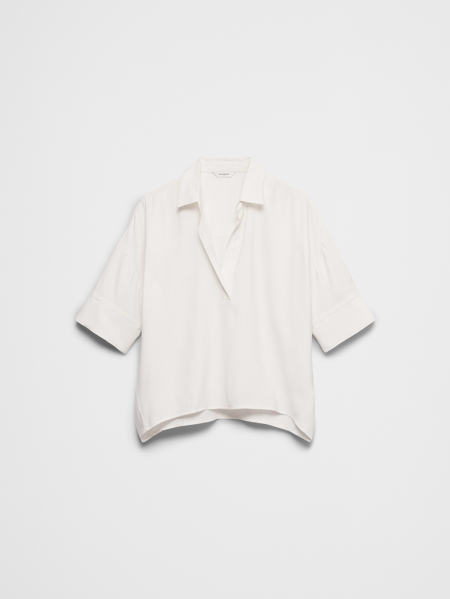 Image number 4 showing, Drapey Twill Collared Popover Top