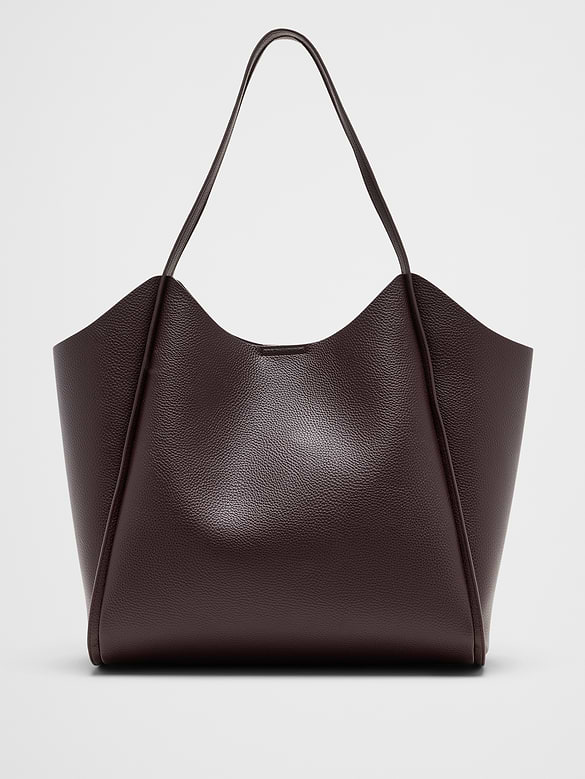 Vegan Leather Modern Bucket Tote