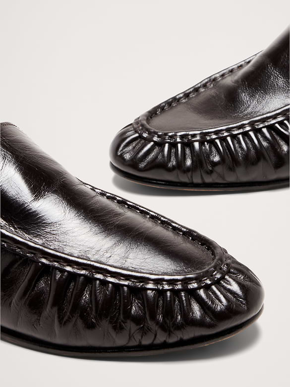 Flâneurs en cuir à bout mocassin