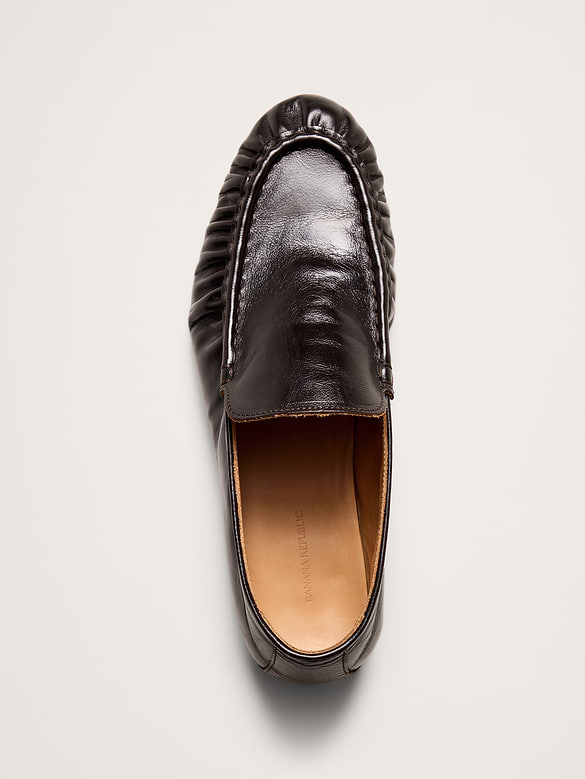 Flâneurs en cuir à bout mocassin