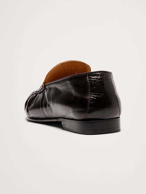 Flâneurs en cuir à bout mocassin