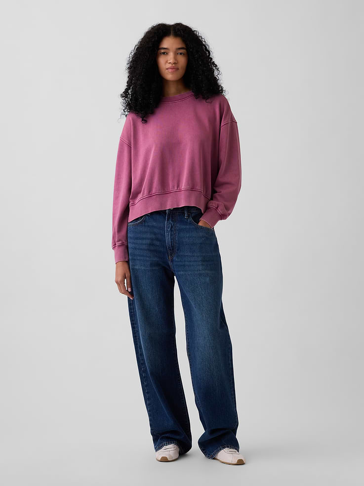 Image number 2 showing, VintageSoft Terry Oversized Wedge Sweatshirt