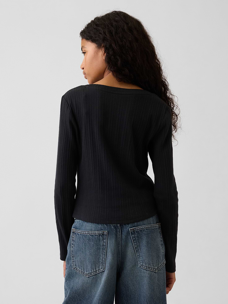 Image number 3 showing, Kids Variegated Rib Henley T-Shirt