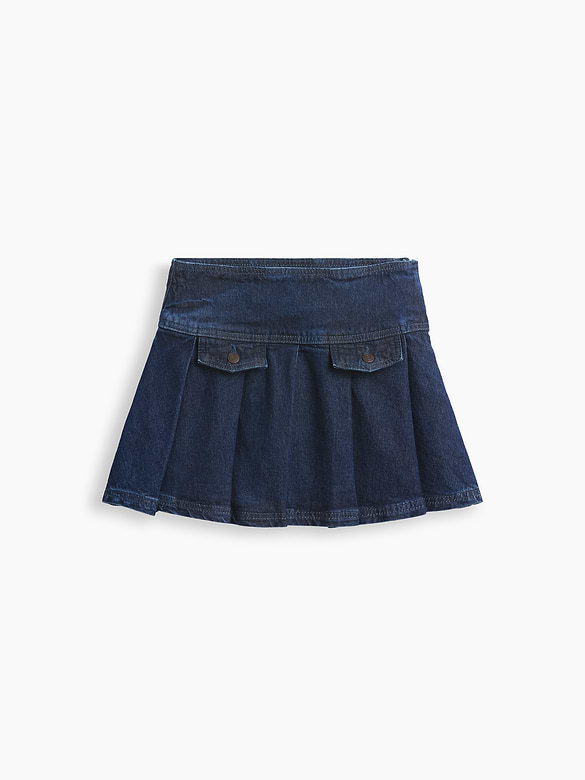 Kids Denim Pleated Mini Skirt