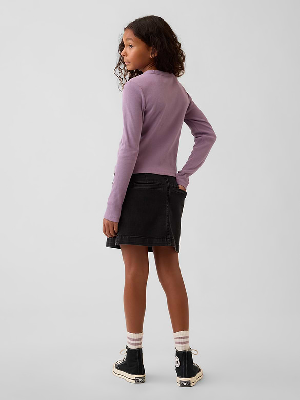 Kids Zip Denim Skirt