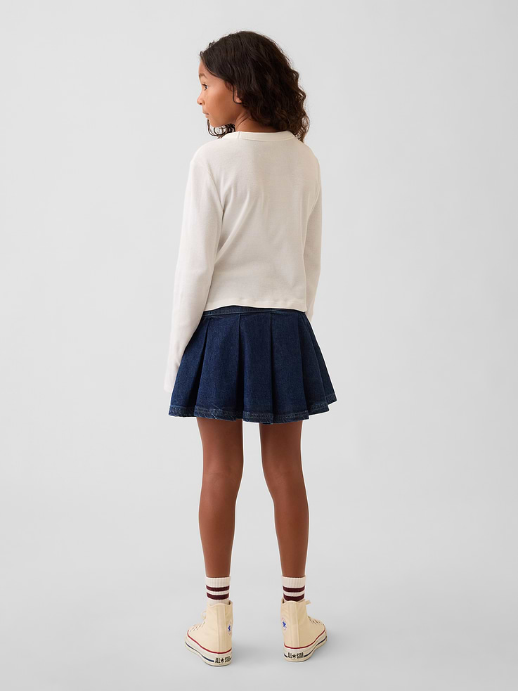Image number 3 showing, Kids Denim Pleated Mini Skirt