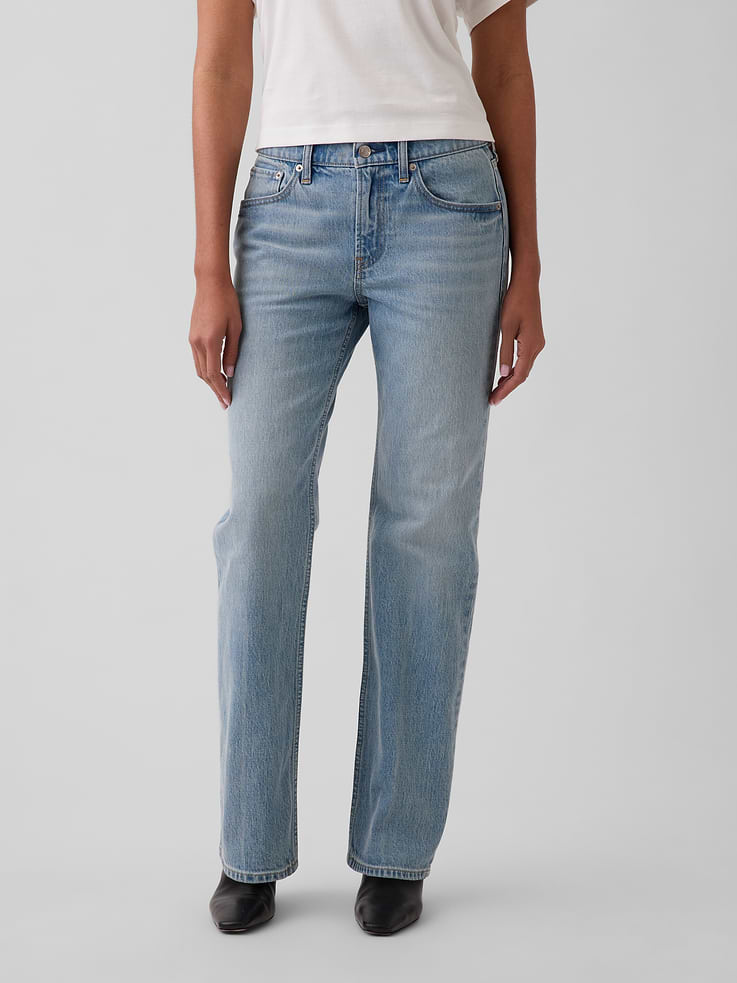 Image number 2 showing, Mid Rise Relaxed Straight Jeans