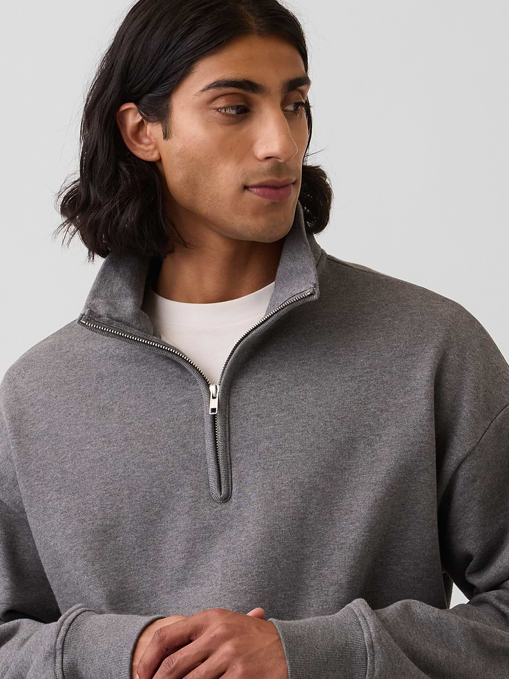 Image number 4 showing, Heavyweight Oversized Quarter-Zip Pullover