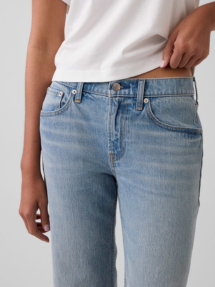 Image number 5 showing, Mid Rise Relaxed Straight Jeans