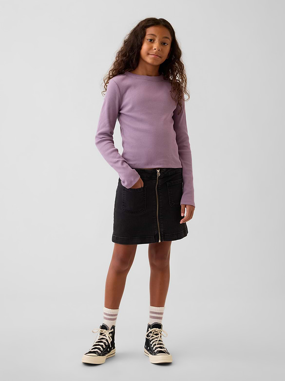Kids Zip Denim Skirt