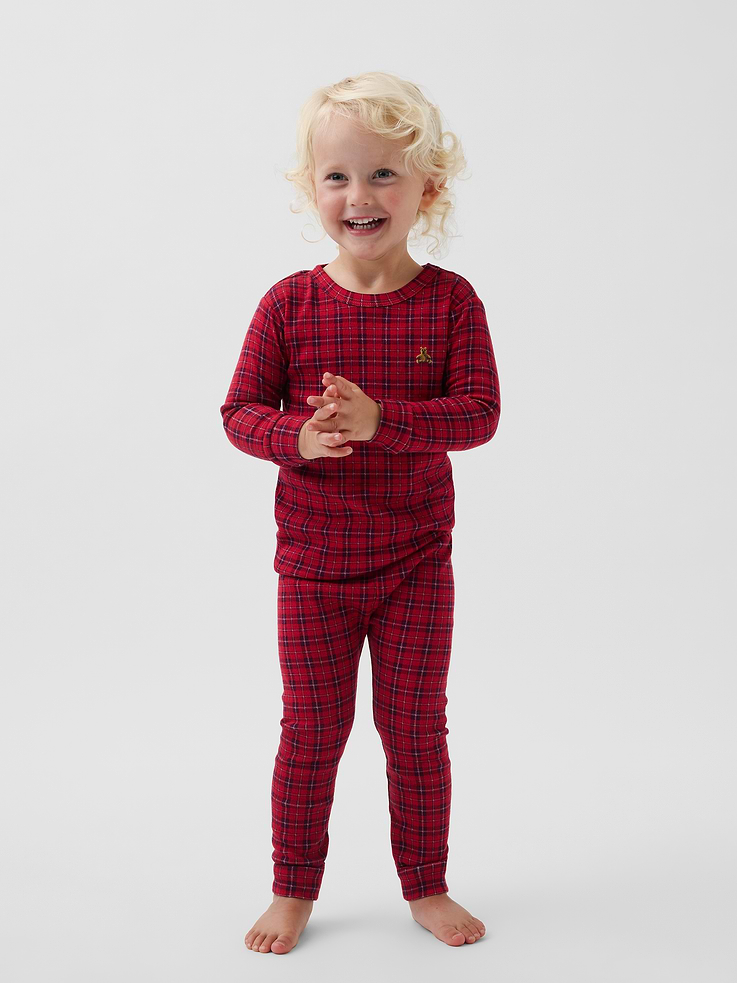 Image number 3 showing, Kids & Baby Organic Brushed Cotton Plaid PJ Set